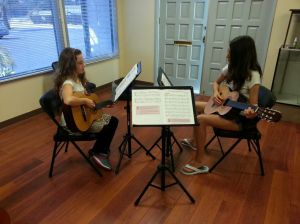 Guitar Lessons, Two kids, group guitar in Poway, serving Scripps Ranch, RB, PQ